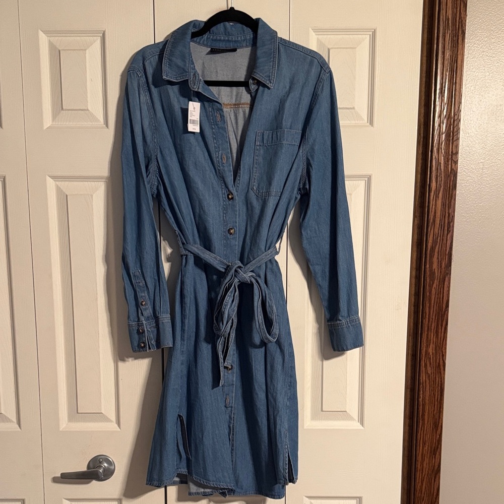 Lane Bryant Blue Long Sleeve Denim Dress